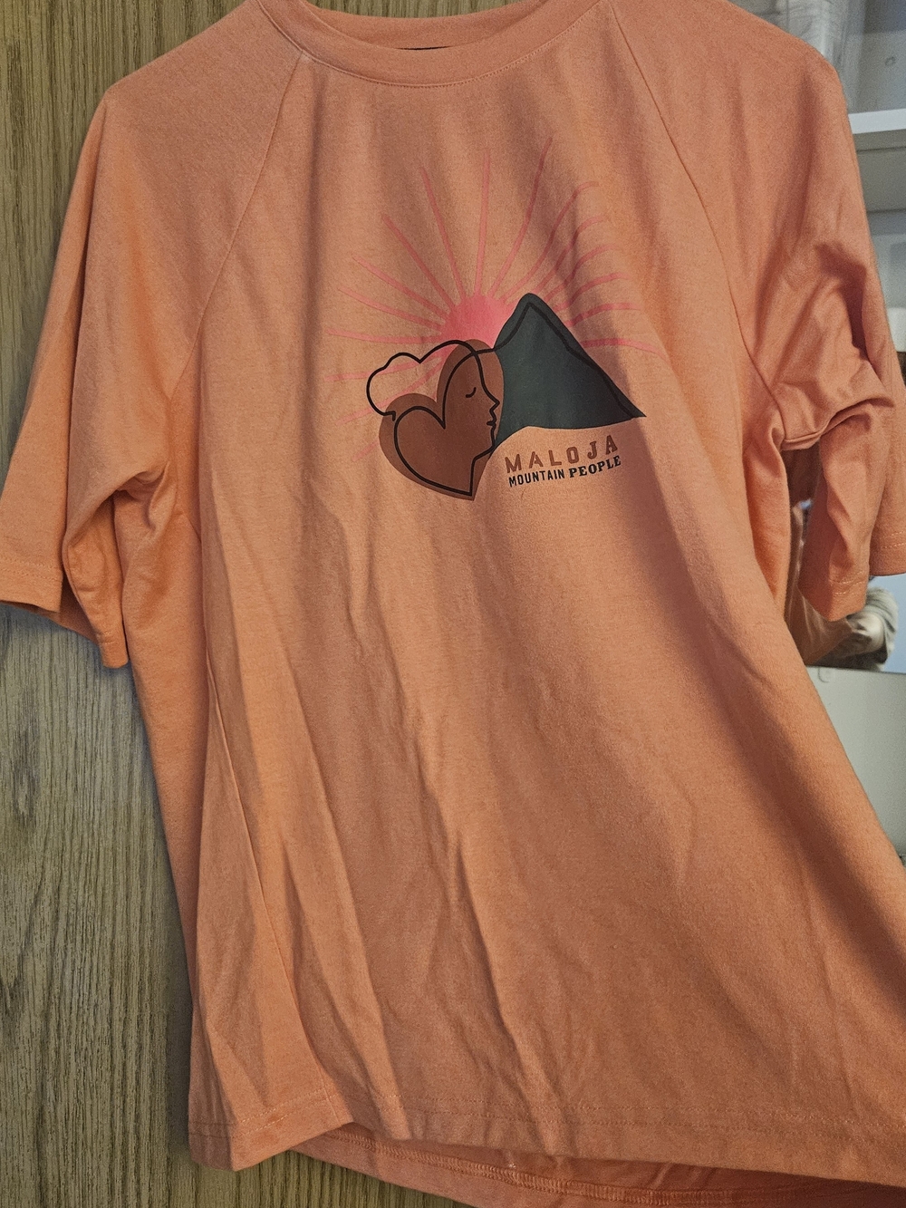 Maloja Coral-Orange Mountain Logo Crew Tee